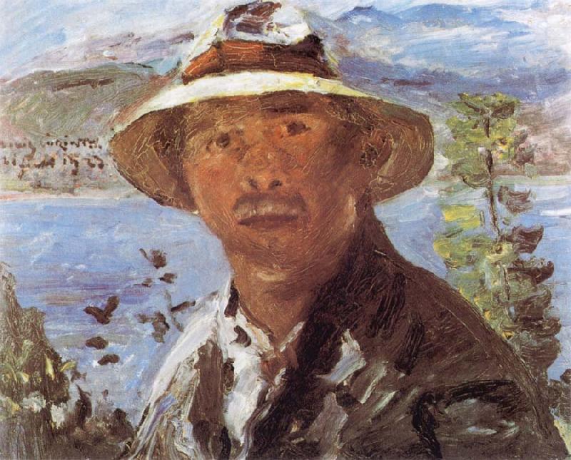 Self Portrait with Straw Hat, Lovis Corinth